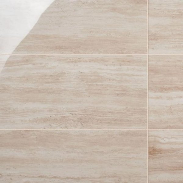 Bathroom | 1 sq. ft. Nashville Beige 12×24 Travertine Look Polished Porcelain Tile Beige Polished Bathroom Bathroom