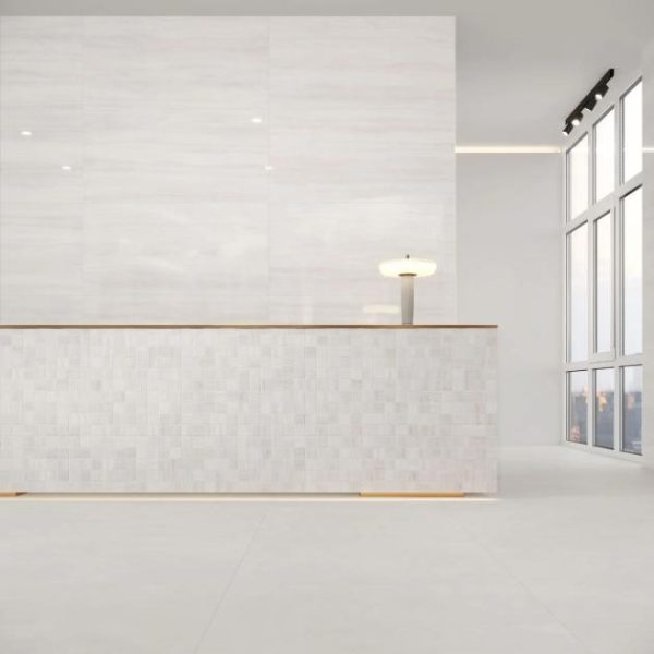 Bathroom | 1 sq. ft. Nashville White 2×2 Travertine Look Matte Porcelain Mosaic Tile White Matte Bathroom Bathroom