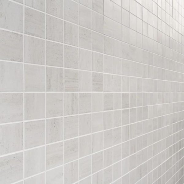 Bathroom | 1 sq. ft. Nashville White 2×2 Travertine Look Matte Porcelain Mosaic Tile White Matte Bathroom Bathroom