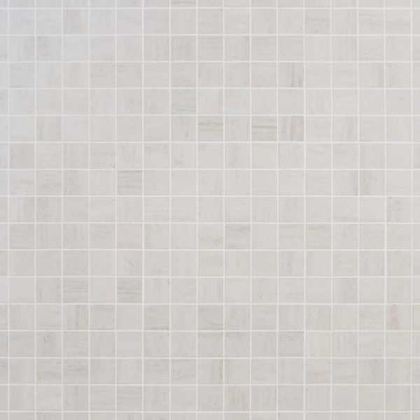 Bathroom | 1 sq. ft. Nashville White 2×2 Travertine Look Matte Porcelain Mosaic Tile White Matte Bathroom Bathroom