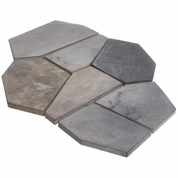 Bathroom | 1 sq. ft. Nature Organica Java Dark Gray Honed Marble Mosaic Tile Gray Bathroom Bathroom