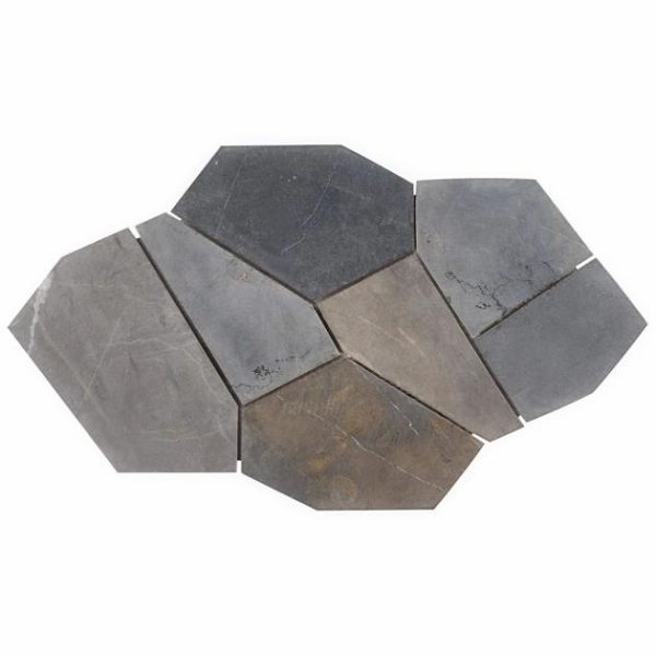 Bathroom | 1 sq. ft. Nature Organica Java Dark Gray Honed Marble Mosaic Tile Gray Bathroom Bathroom