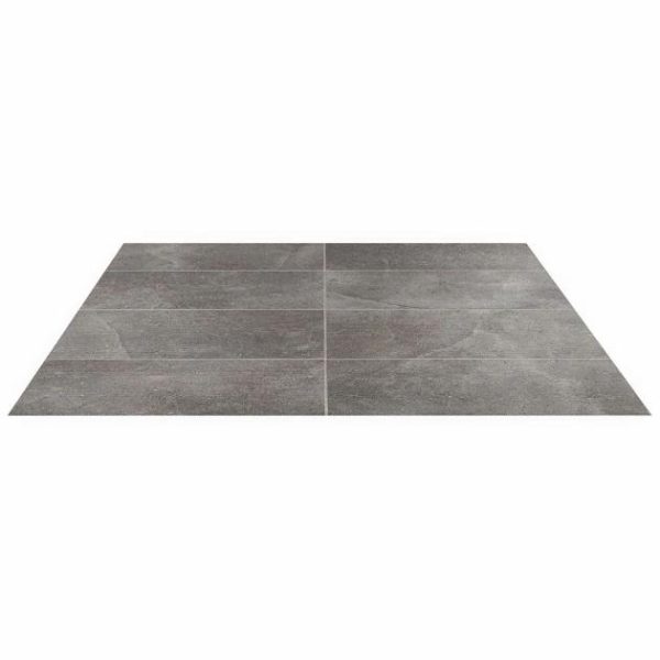 Bathroom | 1 sq. ft. New Rock Fossil Dark Gray 12×24 Chiseled Limestone Look Matte Porcelain Tile  Dark Gray Chiseled Bathroom Bathroom