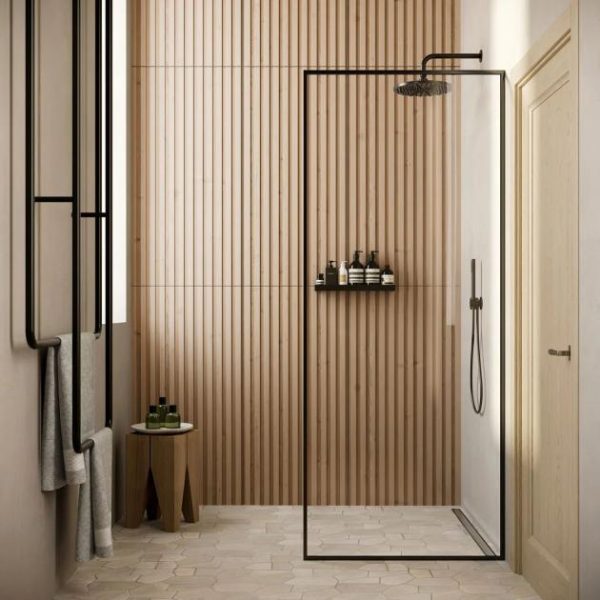 Bathroom | 1 sq. ft. Nobu Ribbon Miel Brown 24×48 Wood Look Matte Porcelain Tile Miel Backsplash & Kitchen Backsplash & Kitchen