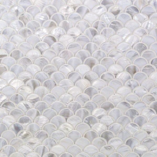 Bathroom | 1 sq. ft. Oyster White 1″ Pearl Shell Polished Mosaic Tile White Shells Backsplash & Kitchen Backsplash & Kitchen