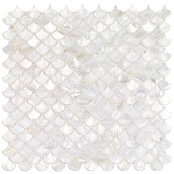 Bathroom | 1 sq. ft. Oyster White 1″ Pearl Shell Polished Mosaic Tile White Shells Backsplash & Kitchen Backsplash & Kitchen