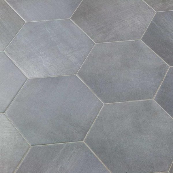 Bathroom | 1 sq. ft. Paige Grigio 10″ Porcelain Hexagon Matte Cement Look Porcelain Tile Grigio Bathroom Bathroom