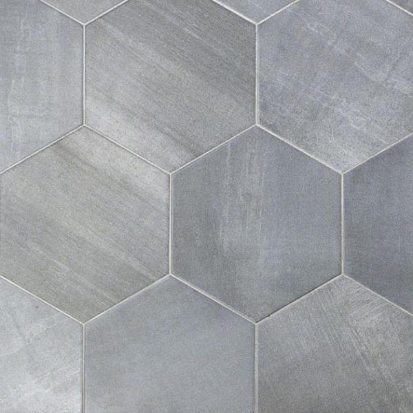 Bathroom | 1 sq. ft. Paige Grigio 10″ Porcelain Hexagon Matte Cement Look Porcelain Tile Grigio Bathroom Bathroom