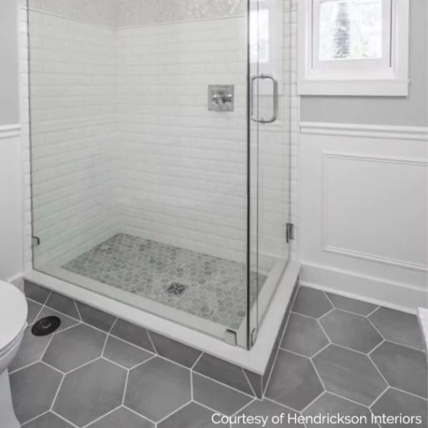 Bathroom | 1 sq. ft. Paige Grigio 10″ Porcelain Hexagon Matte Cement Look Porcelain Tile Grigio Bathroom Bathroom