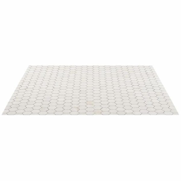 Bathroom | 1 sq. ft. Portrait Ivory 2″ Hexagon Matte Porcelain Mosaic Tile Ivory Backsplash & Kitchen Backsplash & Kitchen