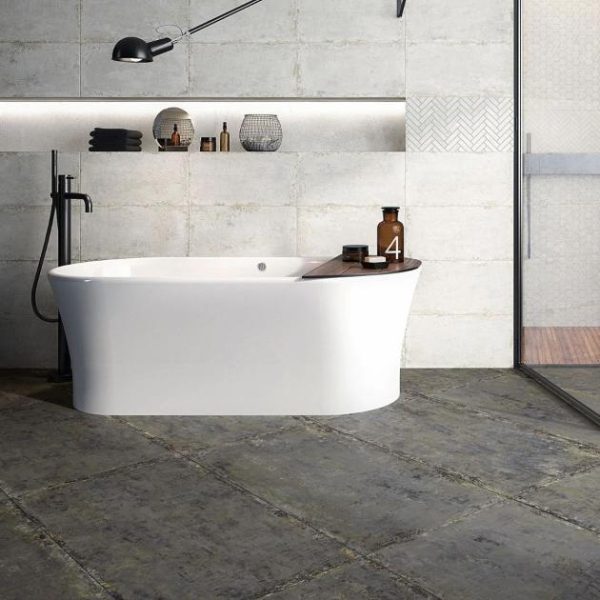 Bathroom | 1 sq. ft. Portrait Sage Gray 24×48 Matte Porcelain Tile Sage Bathroom Bathroom