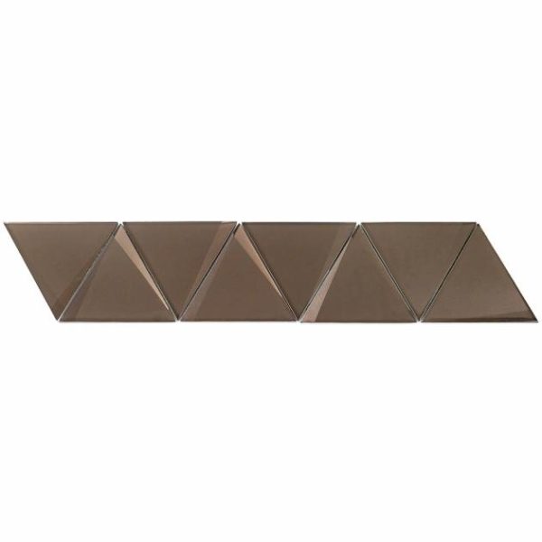 Bathroom | 1 sq. ft. Remington Triangles Bronze 6” 3D Glass Tile Bronze Bathroom Bathroom