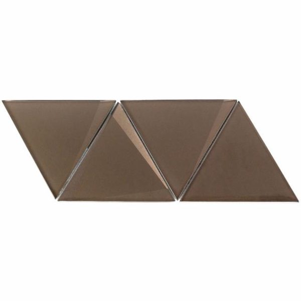 Bathroom | 1 sq. ft. Remington Triangles Bronze 6” 3D Glass Tile Bronze Bathroom Bathroom