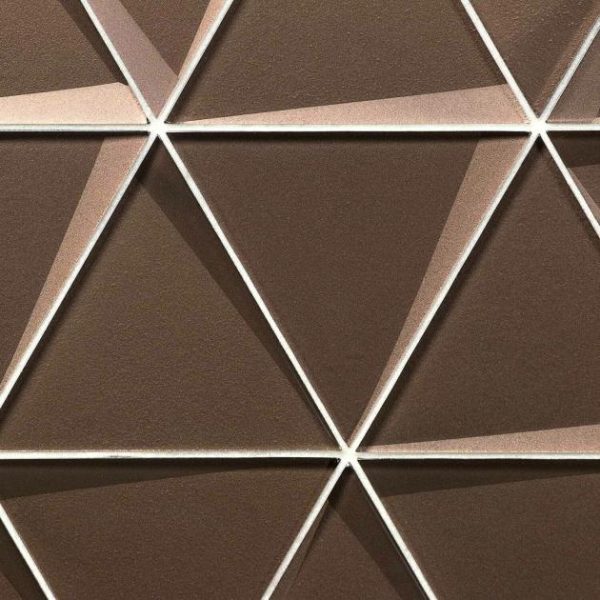 Bathroom | 1 sq. ft. Remington Triangles Bronze 6” 3D Glass Tile Bronze Bathroom Bathroom