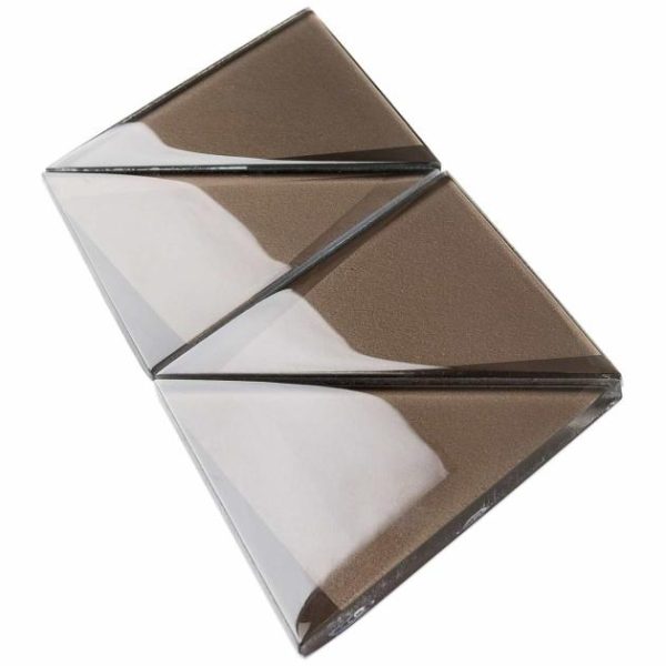 Bathroom | 1 sq. ft. Remington Triangles Bronze 6” 3D Glass Tile Bronze Bathroom Bathroom