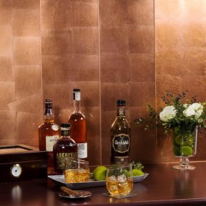 Bathroom | 1 sq. ft. Requiem Copper 10×30 Glass Wall Tile Copper Bathroom Bathroom