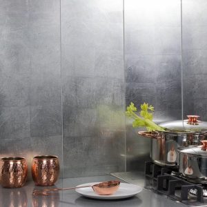 Bathroom | 1 sq. ft. Requiem Silver 10X30 Polished Glass Wall Tile Silver Bathroom Bathroom