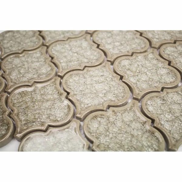 Bathroom | 1 sq. ft. Roman Summer Draught Arabesque Glass Polished Mosaic Tile Summer Draught Arabesque Backsplash & Kitchen Backsplash & Kitchen