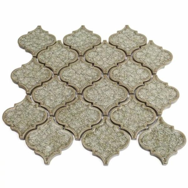 Bathroom | 1 sq. ft. Roman Summer Draught Arabesque Glass Polished Mosaic Tile Summer Draught Arabesque Backsplash & Kitchen Backsplash & Kitchen