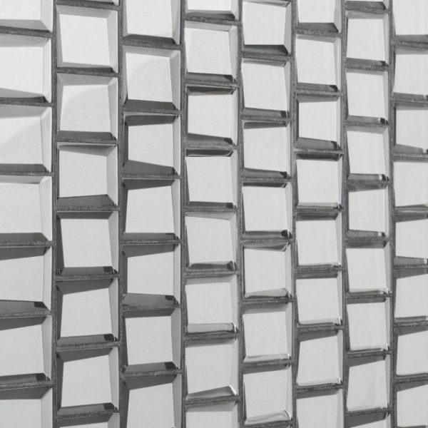 Bathroom | 1 sq. ft. Rumi Glam Silver 2×3 Polished Mirrored Glass Mosaic Tile Silver Backsplash & Kitchen Backsplash & Kitchen