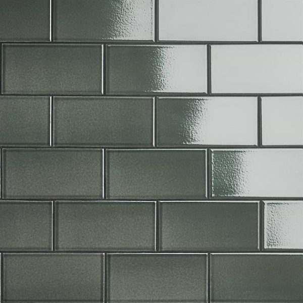 Bathroom | 1 sq. ft. Seaside Ash Gray 4×8 Crackled Glossy Ceramic Tile Gray Bathroom Bathroom