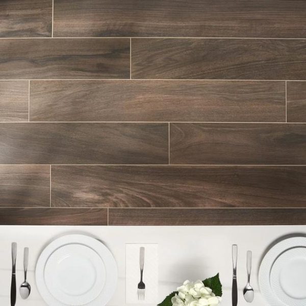 Bathroom | 1 sq. ft. Silkwood Walnut Brown 8×48 Matte Porcelain Wood Look Tile Walnut Brown Bathroom Bathroom