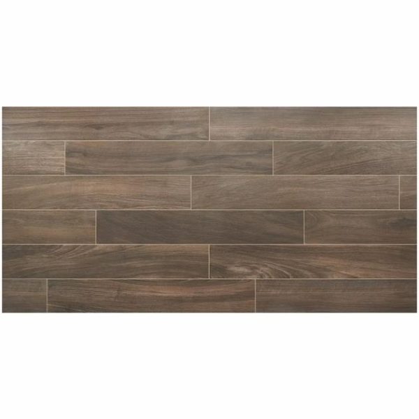 Bathroom | 1 sq. ft. Silkwood Walnut Brown 8×48 Matte Porcelain Wood Look Tile Walnut Brown Bathroom Bathroom