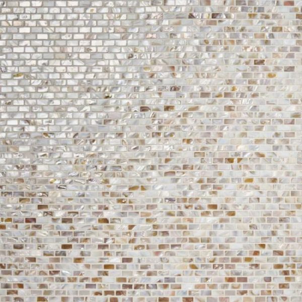 Bathroom | 1 sq. ft. South Seas Pearls 1/2×1 Mini Brick Pattern Polished Mosaic Tile Mini Brick Backsplash & Kitchen Backsplash & Kitchen