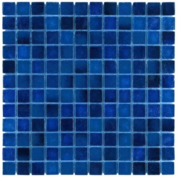 Bathroom | 1 sq. ft. Splash Lagoon Blue 1×1 Polished Glass Mosaic Tile Lagoon Bathroom Bathroom