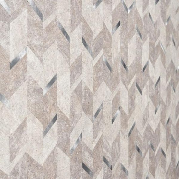 Bathroom | 1 sq. ft. Tether Silver Chevron Solid Core Peel & Stick Self Adhesive Mosaic Tile Silver Bathroom Bathroom