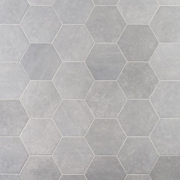 Bathroom | 1 sq. ft. Texstone Gris Gray 9″ Matte Porcelain Hexagon Tile Gris Bathroom Bathroom