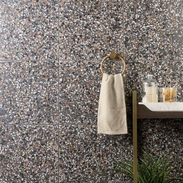 Bathroom | 1 sq. ft. True Terrazzo Paradiso Gray 16×16 Polished Terrazzo Tile Paradiso Bathroom Bathroom