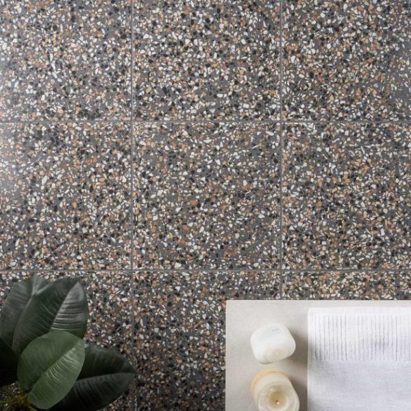 Bathroom | 1 sq. ft. True Terrazzo Paradiso Gray 16×16 Polished Terrazzo Tile Paradiso Bathroom Bathroom