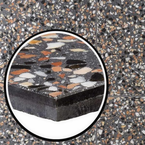 Bathroom | 1 sq. ft. True Terrazzo Paradiso Gray 16×16 Polished Terrazzo Tile Paradiso Bathroom Bathroom