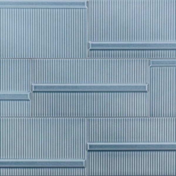 Bathroom | 1 sq. ft. Vector Reverb Azul Blue 4×8 Polished Ceramic Wall Tile Reverb Azul 4X8 Backsplash & Kitchen Backsplash & Kitchen