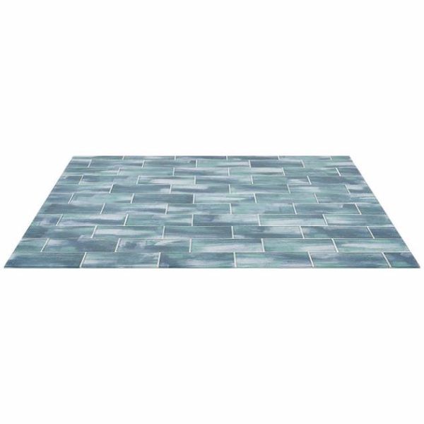 Bathroom | 1 sq. ft. Veda Aqua 4×9 Polished Glass Tile Blue Bathroom Bathroom