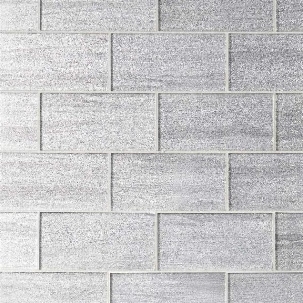 Bathroom | 1 sq. ft. Veda Silver 4×9 Polished Glass Tile Silver Bathroom Bathroom