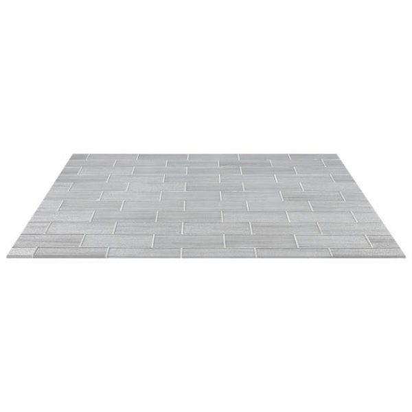 Bathroom | 1 sq. ft. Veda Silver 4×9 Polished Glass Tile Silver Bathroom Bathroom