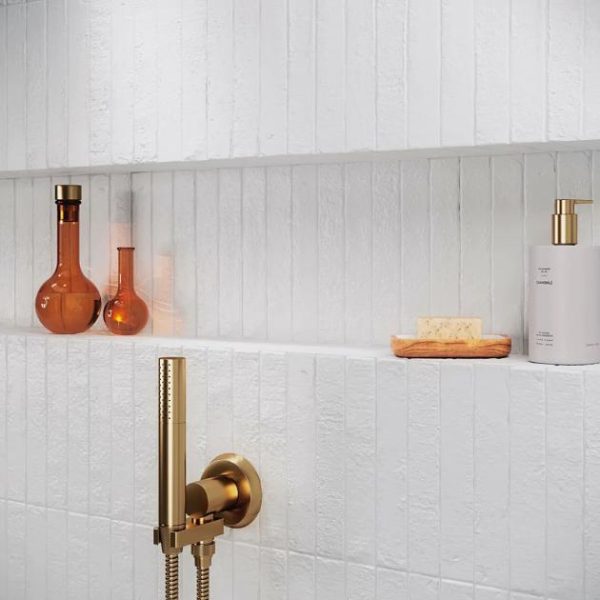 Bathroom | 1 sq. ft. Wabi Sabi Snow White 1.5×9 Matte Ceramic Tile Matte White Backsplash & Kitchen Backsplash & Kitchen