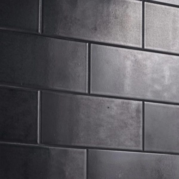 Bathroom | 1 sq. ft. Zeal Gunmetal Gray 5×12 Polished Porcelain Tile Gunmetal Subway Bathroom Bathroom