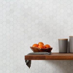 Bianco Dolomite | 1 sq. ft. Bianco Dolomite White 2″ Hexagon Premium Honed Marble Mosaic Tile 2 Bianco Dolomite 2