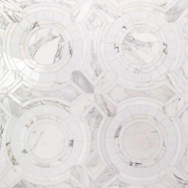 Calacatta | 1 sq. ft. Apogee Echo Star Marble Polished Mosaic Tile Echo Star Calacatta Calacatta