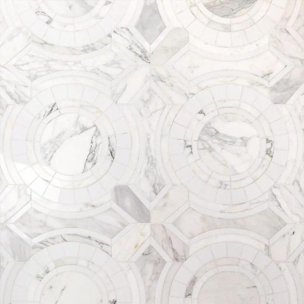 Calacatta | 1 sq. ft. Apogee Echo Star Marble Polished Mosaic Tile Echo Star Calacatta Calacatta