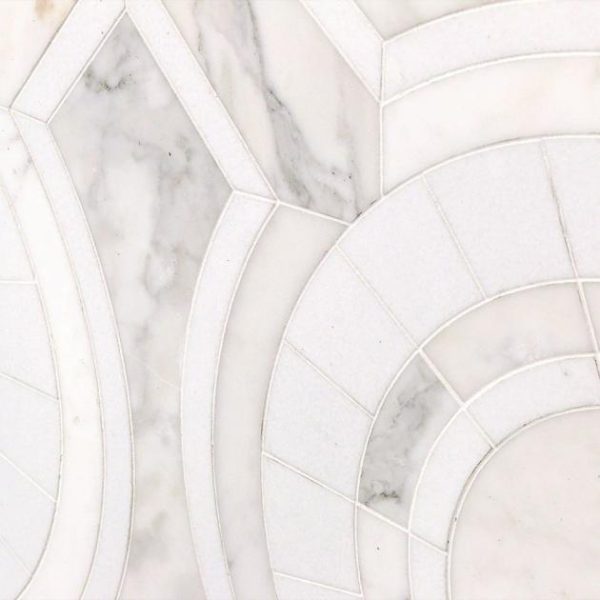 Calacatta | 1 sq. ft. Apogee Echo Star Marble Polished Mosaic Tile Echo Star Calacatta Calacatta