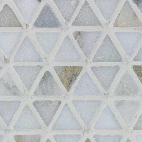 Calacatta | 1 sq. ft. Aspekt Calacatta Triangles White Honed Marble Mosaic Calacatta Triangle Calacatta Calacatta