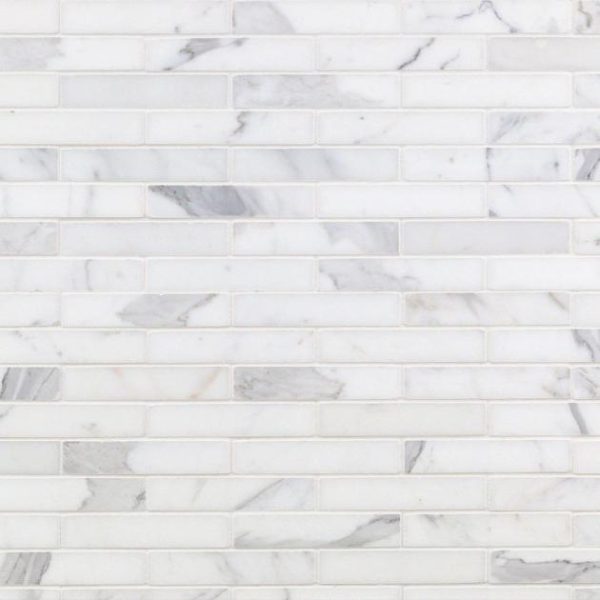 Calacatta | 1 sq. ft. Calacatta 1×4 Big Brick Polished Marble Mosaic Tile Big Brick Calacatta Big Brick