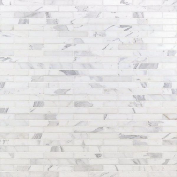 Calacatta | 1 sq. ft. Calacatta 1×4 Big Brick Polished Marble Mosaic Tile Big Brick Calacatta Big Brick