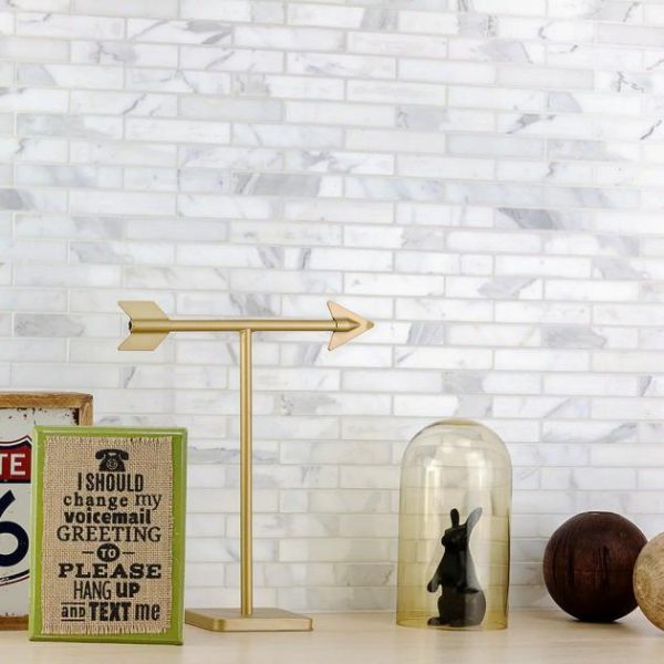 Calacatta | 1 sq. ft. Calacatta 1×4 Big Brick Polished Marble Mosaic Tile Big Brick Calacatta Big Brick