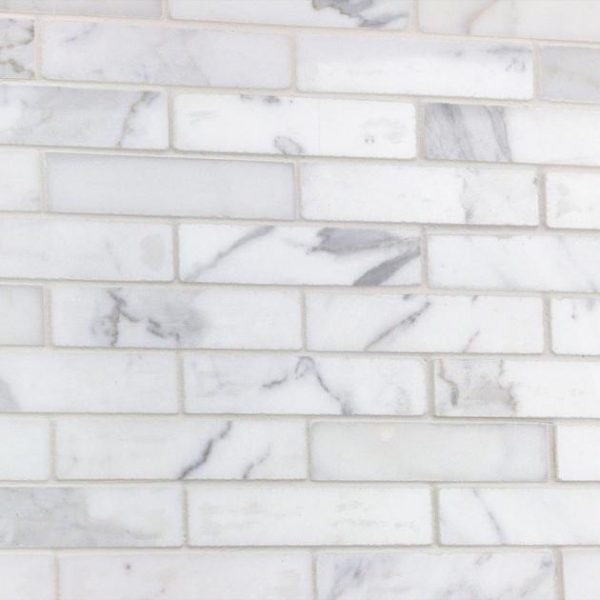 Calacatta | 1 sq. ft. Calacatta 1×4 Big Brick Polished Marble Mosaic Tile Big Brick Calacatta Big Brick