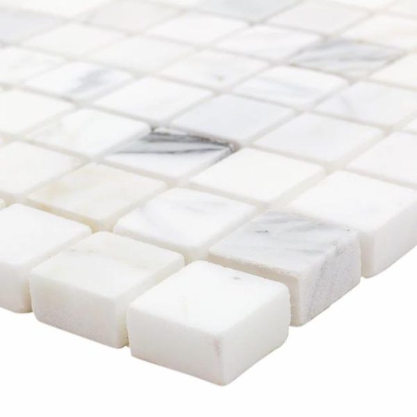 Calacatta | 1 sq. ft. Calacatta 3/4×3/4 Squares Polished Marble Mosaic Tile Small Squares Calacatta Calacatta